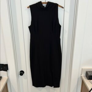 White House Black Market Black Mock Neck Sheath Dress
